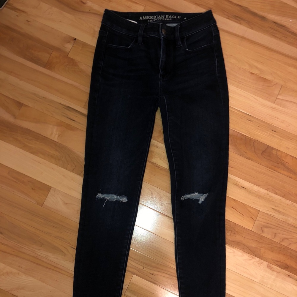 American Eagle Dark Blue Jeans, Size 00